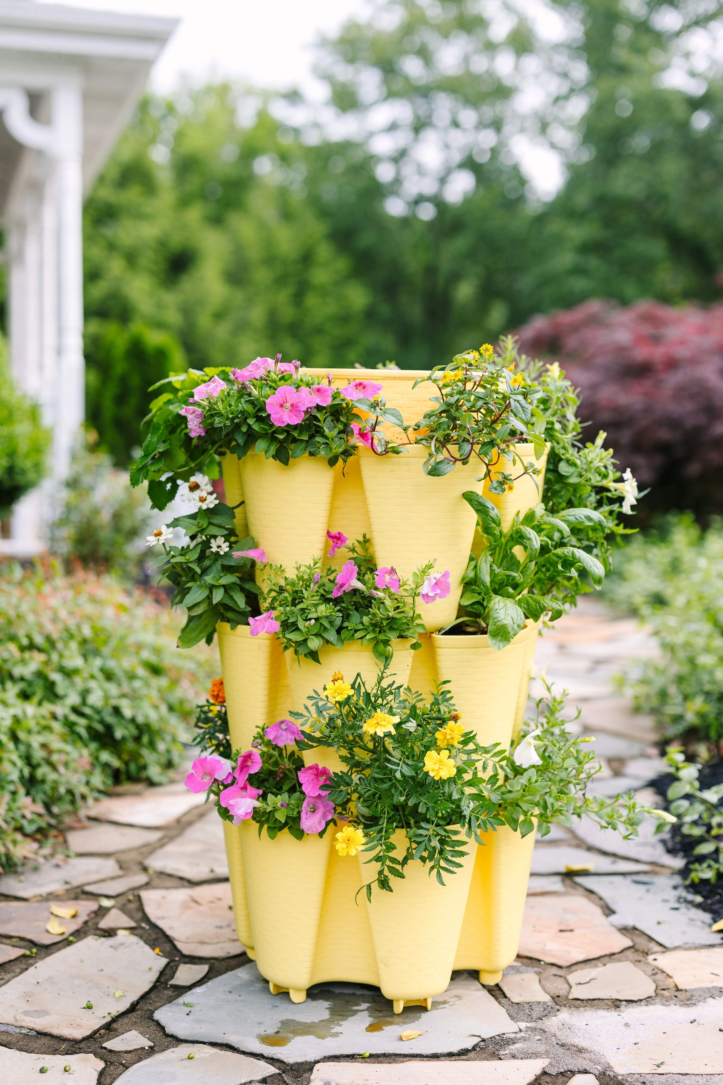 3 Tier GreenStalk Garden Original Vertical Planter - Basket Weave Texture - Image 3