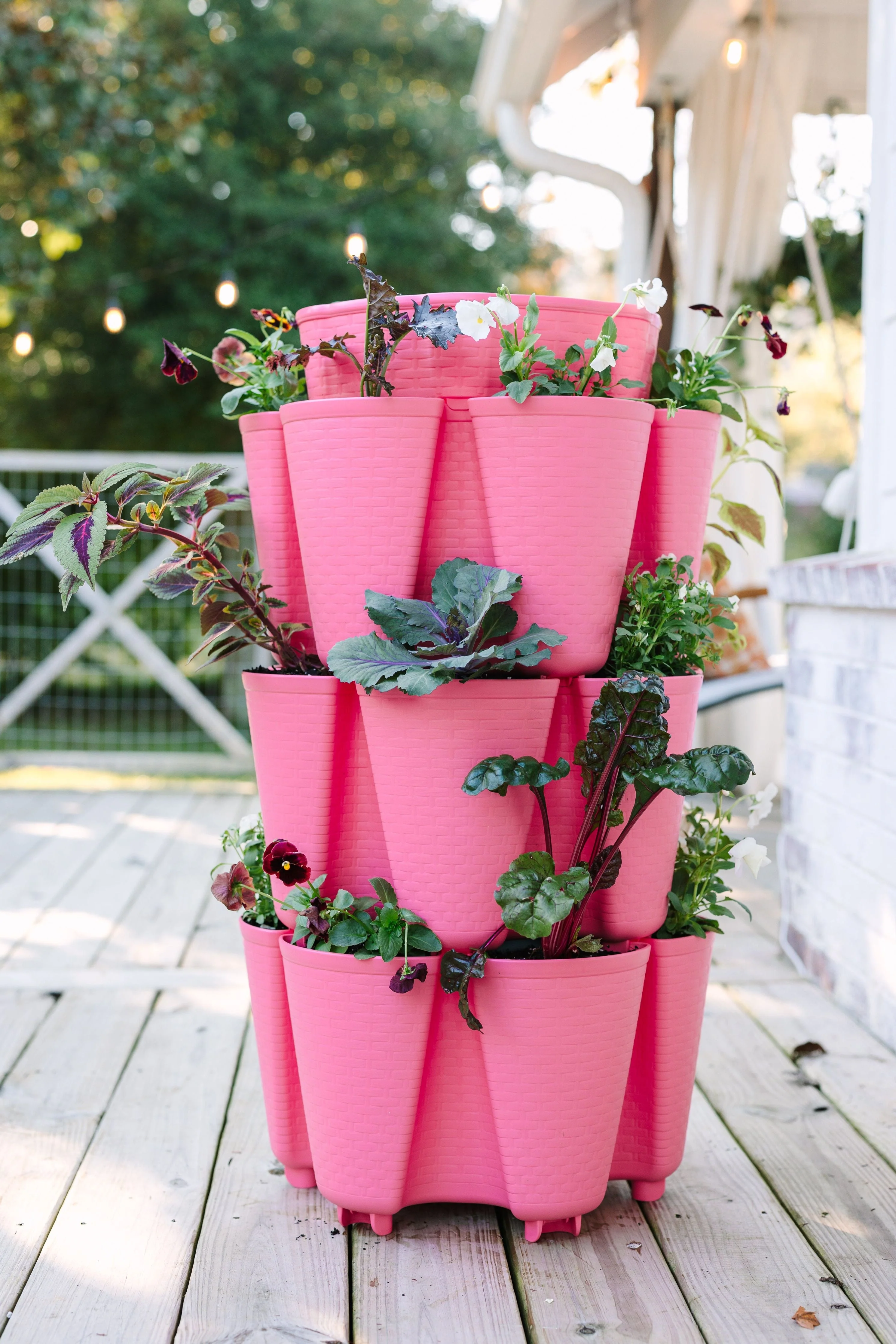 3 Tier GreenStalk Garden Original Vertical Planter - Basket Weave Texture - Image 4