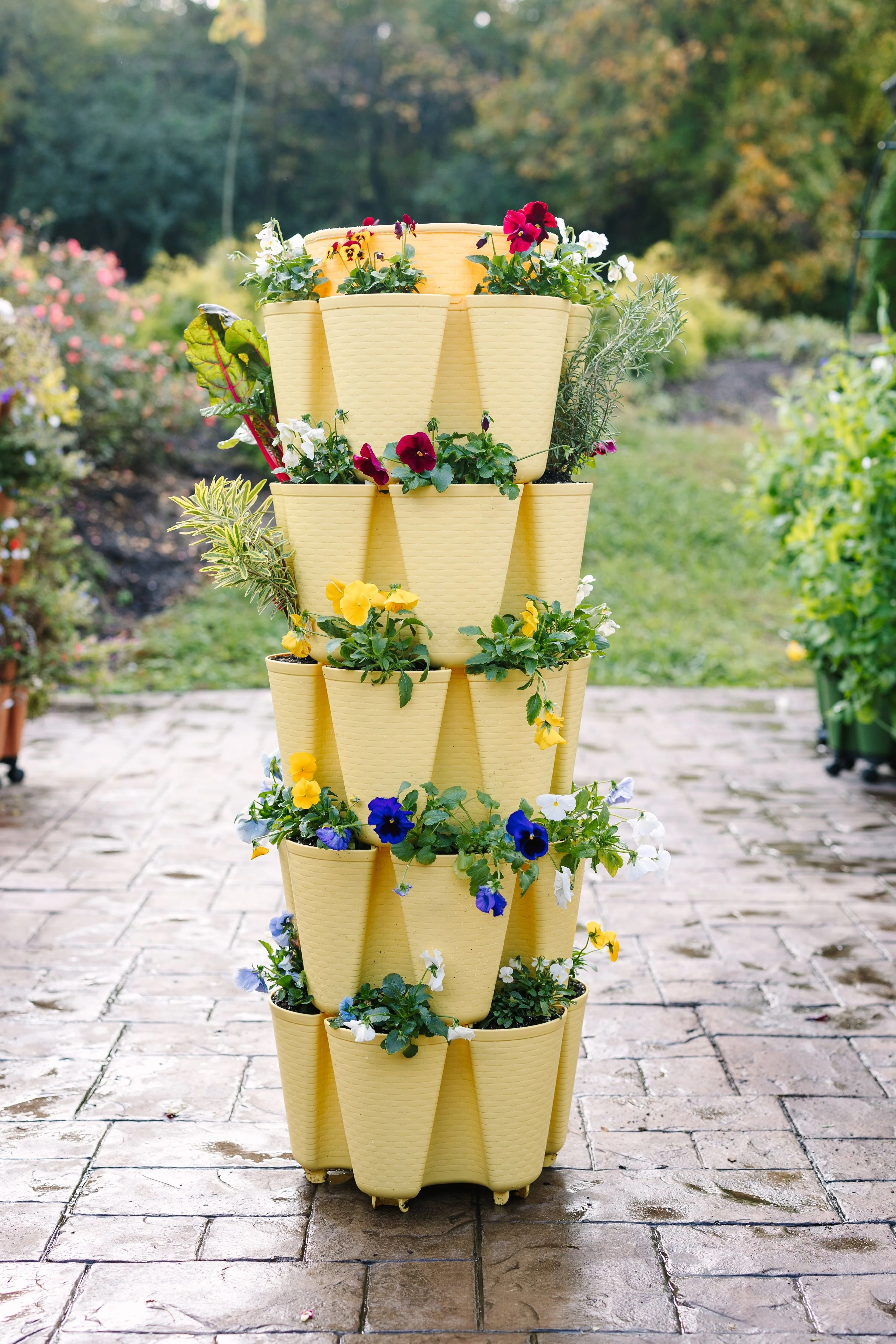 5 Tier GreenStalk Garden Original Vertical Planter - Basket Weave Texture - Image 3