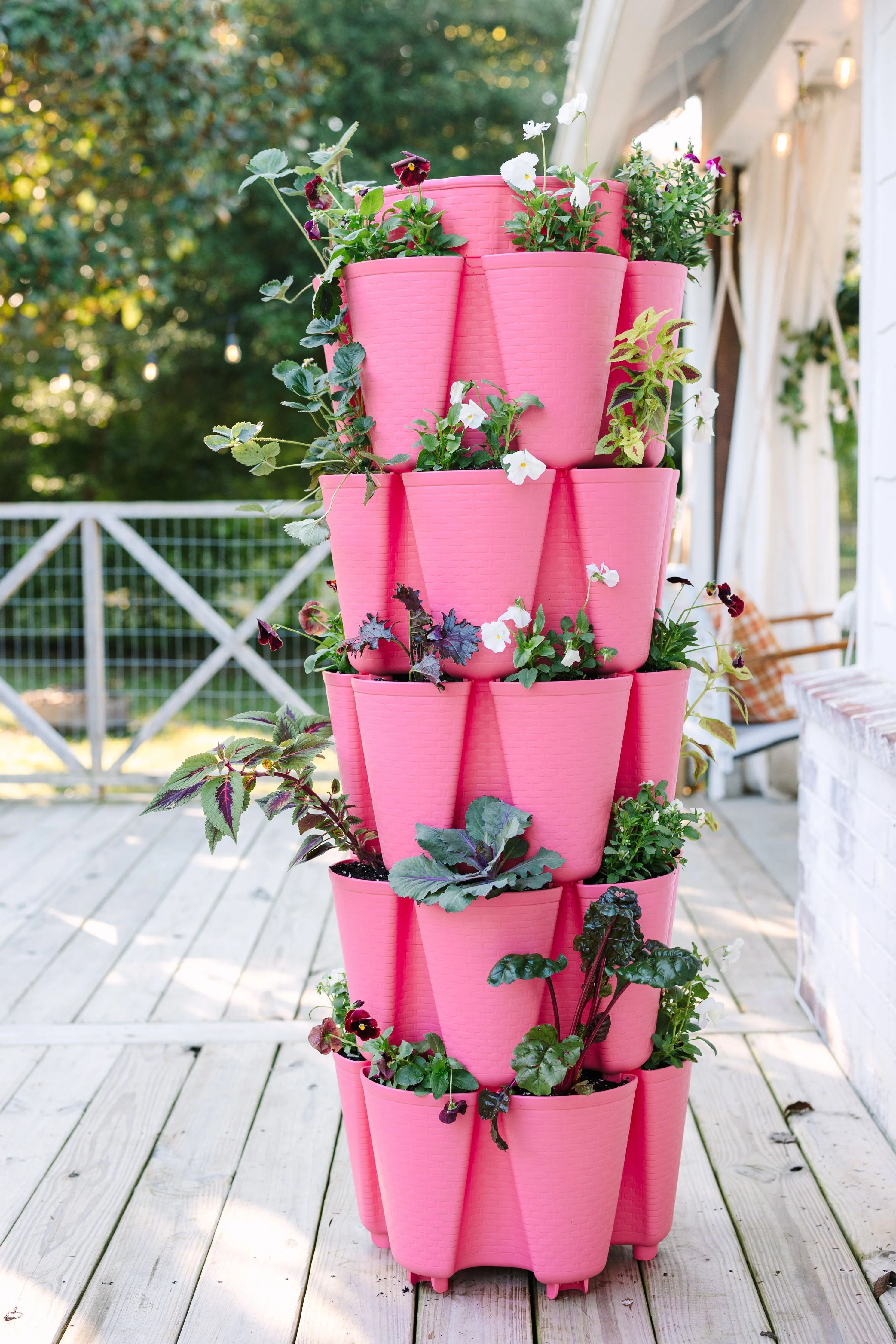 5 Tier GreenStalk Garden Original Vertical Planter - Basket Weave Texture - Image 4