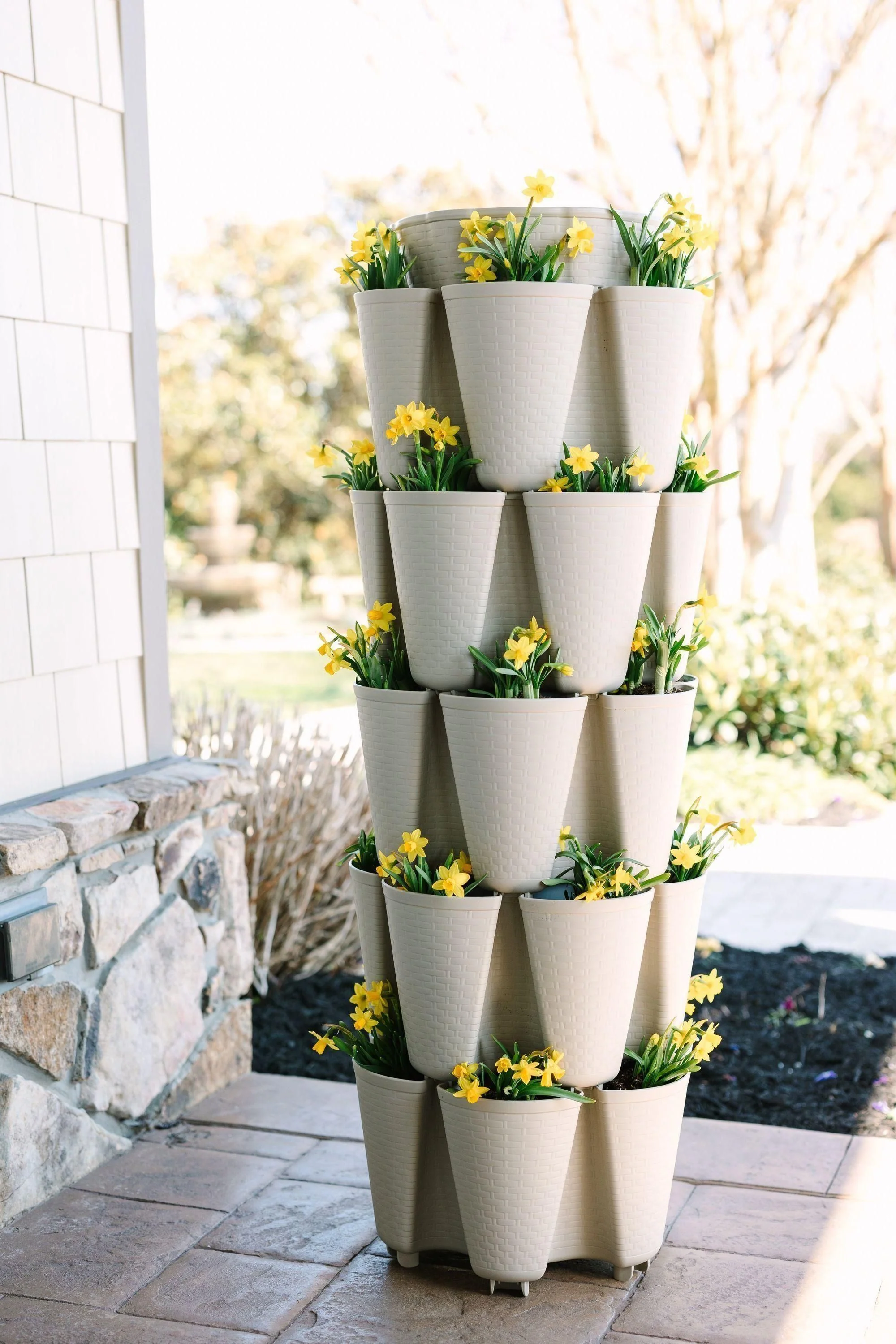 5 Tier GreenStalk Garden Original Vertical Planter - Basket Weave Texture - Image 9