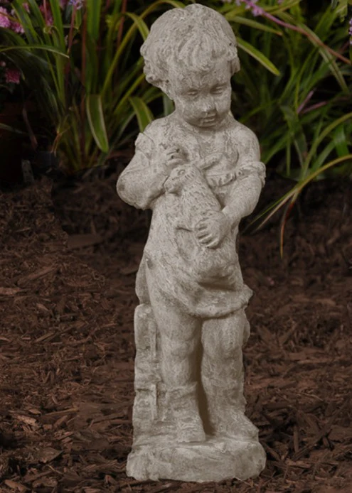 Boy with Rabbit - Unique Stone