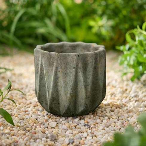 Small Geometric Planter - Unique Stone
